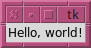 Python tkinter Hello world