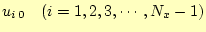 $ u_{i 0}\quad(i=1,2,3,\cdots,N_x-1)$