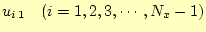 $ u_{i 1}\quad(i=1,2,3,\cdots,N_x-1)$