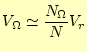 $\displaystyle V_{\Omega}\simeq\frac{N_{\Omega}}{N}V_r$