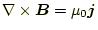 $\displaystyle \nabla\times\boldsymbol{B}=\mu_0 \boldsymbol{j}$