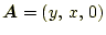 $\displaystyle \boldsymbol{A}=\left(y,\,x,\,0\right)$