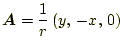 $\displaystyle \boldsymbol{A}=\frac{1}{r}\left(y,\,-x,\,0\right)$