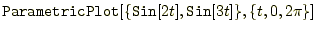 $\displaystyle \texttt{ParametricPlot}[\{\texttt{Sin}[2t],\texttt{Sin}[3t]\}, \{t,0,2\pi\}]$