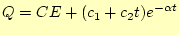 $\displaystyle Q=CE+(c_1+c_2t)e^{-\alpha t}$