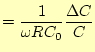 $\displaystyle =\frac{1}{\omega R C_0}\frac{\Delta C}{C}$