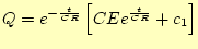 $\displaystyle Q=e^{-\frac{t}{CR}}\left[CEe^{\frac{t}{CR}}+c_1\right]$