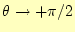 $\displaystyle \theta\rightarrow +\pi/2$