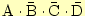 $ \mathrm{A}\cdot\bar{\mathrm{B}}\cdot
\bar{\mathrm{C}}\cdot\bar{\mathrm{D}}$