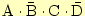 $ \mathrm{A}\cdot\bar{\mathrm{B}}\cdot
\mathrm{C}\cdot\bar{\mathrm{D}}$