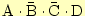 $ \mathrm{A}\cdot\bar{\mathrm{B}}\cdot
\bar{\mathrm{C}}\cdot\mathrm{D}$