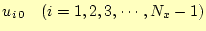 $ u_{i\,0}\quad(i=1,2,3,\cdots,N_x-1)$