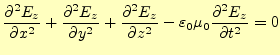 $\displaystyle \if 12 \frac{\partial E_z}{\partial x} \else \frac{\partial^{2} E...
...c{\partial E_z}{\partial t} \else \frac{\partial^{2} E_z}{\partial t^{2}}\fi =0$