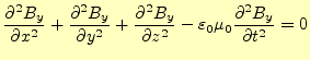 $\displaystyle \if 12 \frac{\partial B_y}{\partial x} \else \frac{\partial^{2} B...
...c{\partial B_y}{\partial t} \else \frac{\partial^{2} B_y}{\partial t^{2}}\fi =0$