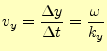 $\displaystyle v_y=\frac{\Delta y}{\Delta t}=\frac{\omega}{k_y}$