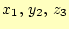 $ x_1, y_2, z_3$