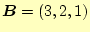 $\displaystyle \boldsymbol{B}=(3,2,1)$