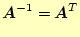 $\displaystyle \boldsymbol{A}^{-1}=\boldsymbol{A}^T$