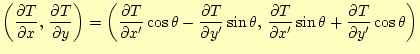 $\displaystyle \left( \if 11 \frac{\partial T}{\partial x} \else \frac{\partial^...
...prime} \else \frac{\partial^{1} T}{\partial y^\prime^{1}}\fi \cos\theta \right)$