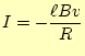 $\displaystyle I=-\frac{\ell Bv}{R}$