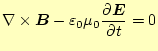 $\displaystyle \nabla\times \boldsymbol{B}-\varepsilon_0\mu_0 \if 11 \frac{\part...
...{E}}{\partial t} \else \frac{\partial^{1} \boldsymbol{E}}{\partial t^{1}}\fi =0$