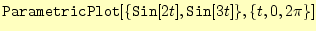 $\displaystyle \texttt{ParametricPlot}[\{\texttt{Sin}[2t],\texttt{Sin}[3t]\}, \{t,0,2\pi\}]$