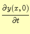 $\displaystyle \if 11 \cfrac{\partial y(x,0)}{\partial t} \else \cfrac{\partial^{1} y(x,0)}{\partial t^{1}}\fi$