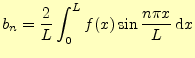 $\displaystyle b_n=\frac{2}{L}\int_{0}^{L}f(x)\sin \frac{n\pi x}{L}\,\mathrm{d}x$