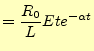 $\displaystyle =\frac{R_0}{\beta L}Ee^{-\alpha t}\sin(\beta t)$