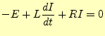$\displaystyle I=e^{-\frac{R}{L}t}\left[\frac{E}{R}e^{\frac{R}{L}t}+c_1\right]$