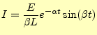 $\displaystyle =\frac{2\alpha}{\beta}Ee^{-\alpha t}\sin(\beta t)$