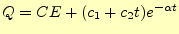 $\displaystyle Q=CE+(-CE+c_2t)e^{-\alpha t}$