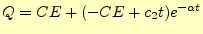 $\displaystyle I=(c_2+\alpha CE -\alpha c_2 t)e^{-\alpha t}$