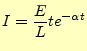 $\displaystyle =\frac{RE}{L}te^{-\alpha t}$