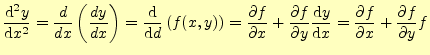 $\displaystyle \if 12 \frac{\mathrm{d}y}{\mathrm{d}x} \else \frac{\mathrm{d}^{2}...
... \frac{\partial f}{\partial y} \else \frac{\partial^{1} f}{\partial y^{1}}\fi f$