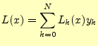 $\displaystyle L(x)=\sum_{k=0}^{N}L_k(x)y_k$