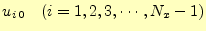 $ u_{i\,0}\quad(i=1,2,3,\cdots,N_x-1)$