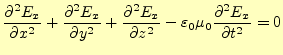 $\displaystyle \if 12 \frac{\partial E_x}{\partial x} \else \frac{\partial^{2} E...
...c{\partial E_x}{\partial t} \else \frac{\partial^{2} E_x}{\partial t^{2}}\fi =0$