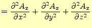 $\displaystyle = \if 12 \frac{\partial A_x}{\partial x} \else \frac{\partial^{2}...
...frac{\partial A_x}{\partial z} \else \frac{\partial^{2} A_x}{\partial z^{2}}\fi$