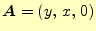 $\displaystyle \boldsymbol{A}=\left(y,\,x,\,0\right)$