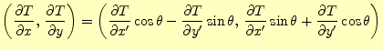 $\displaystyle \left( \if 11 \frac{\partial T}{\partial x} \else \frac{\partial^...
...prime} \else \frac{\partial^{1} T}{\partial y^\prime^{1}}\fi \cos\theta \right)$