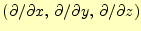 $ (\partial/\partial x,\,\partial/\partial
y,\,\partial/\partial z)$