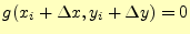 $ g(x_i+\Delta x, y_i+\Delta y)=0$