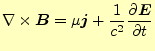 $\displaystyle \nabla\times \boldsymbol{B}=\mu\boldsymbol{j}+\frac{1}{c^2} \if 1...
...bol{E}}{\partial t} \else \frac{\partial^{1} \boldsymbol{E}}{\partial t^{1}}\fi$