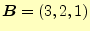 $\displaystyle \boldsymbol{B}=(3,2,1)$