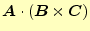 $\displaystyle \boldsymbol{A}\cdot(\boldsymbol{B}\times\boldsymbol{C})$