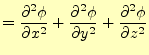 $\displaystyle = \if 12 \frac{\partial \phi}{\partial x} \else \frac{\partial^{2...
...ac{\partial \phi}{\partial z} \else \frac{\partial^{2} \phi}{\partial z^{2}}\fi$