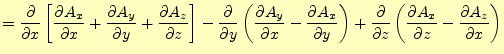 $\displaystyle = \if 11 \frac{\partial }{\partial x} \else \frac{\partial^{1} }{...
...rtial A_z}{\partial x} \else \frac{\partial^{1} A_z}{\partial x^{1}}\fi \right)$