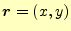 $ \boldsymbol{r}=(x,y)$