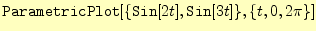 $\displaystyle \texttt{ParametricPlot}[\{\texttt{Sin}[2t],\texttt{Sin}[3t]\}, \{t,0,2\pi\}]$